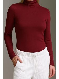 Cotton Candy Koszulka w kolorze bordowym rozmiar: M. Czerwone bluzki Cotton Candy, m, bez wzorów, bez kołnierzyka, bez ramiączek. Za 95,69 zł.