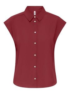 ONLY Koszula "Nova" w kolorze czerwonym rozmiar: XS. Czerwone koszule ONLY, xs, bez wzorów, z wiskozy, bez kołnierzyka, bez ramiączek. Za 43,99 zł.
