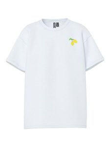 Pieces Koszulka "Alifi" w kolorze białym ze wzorem rozmiar: XS. Białe bluzki Pieces, xs, bez wzorów, z bawełny, bez kołnierzyka, bez ramiączek. Za 57,06 zł.