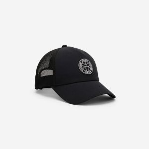 Czapka z daszkiem fitness Domyos. Czarne czapki DOMYOS, bez wzorów, z materiału, eleganckie. Za 39,99 zł.