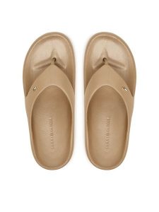 Tommy Hilfiger Japonki Pearlized FW0FW09201 Beżowy. Brązowe klapki TOMMY HILFIGER, bez wzorów, z syntetyku, bez obcasa. Za 189,99 zł.