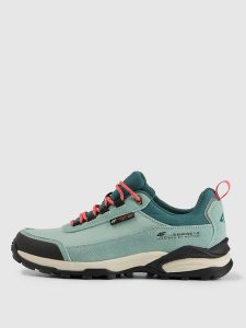 4F Niskie buty trekkingowe HILLBORN z elementami zamszowymi damskie - turkusowe 38. Niebieskie buty trekkingowe 4f, z tkaniny, bez zapięcia. Za 349,99 zł.
