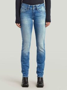 G-Star Dżinsy - Slim fit - w kolorze niebieskim rozmiar: W26/L32. Niebieskie jeansy G-Star, z aplikacjami, ze skóry. Za 214,70 zł.