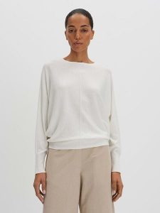 Someday Sweter w kolorze białym rozmiar: 42. Białe swetry oversize someday., bez wzorów, ze splotem, bez ramiączek. Za 219,60 zł.