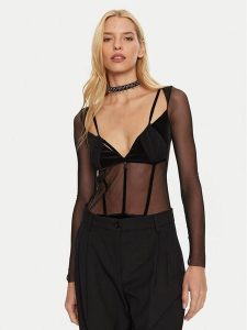 Patrizia Pepe Body 2M4400/J230-K103 Czarny Regular Fit. Czarne body i gorsety Patrizia Pepe, bez wzorów, z syntetyku. Za 1 099,00 zł.