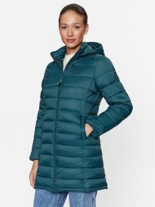 Pepe Jeans Płaszcz zimowy Maddie Long PL402252 Zielony Regular Fit. Zielone kurtki Pepe Jeans, na zimę, s, bez wzorów, z jeansu, bez kaptura. Za 619,99 zł.