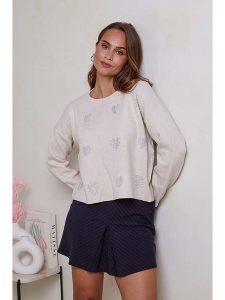 Soft Cashmere Sweter w kolorze beżowym rozmiar: 38/40. Brązowe swetry oversize Soft Cashmere, bez wzorów, bez ramiączek. Za 118,56 zł.