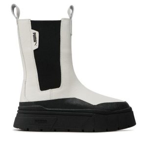 Sztyblety Puma. Białe botki Puma, bez wzorów, bez obcasa, na płaskiej podeszwie, bez zapięcia. Za 539,99 zł.