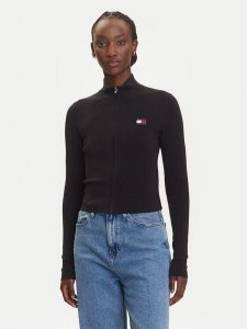 Tommy Jeans Kardigan DW0DW20967 Czarny Slim Fit. Czarne kardigany Tommy Jeans, z jeansu. Za 299,99 zł.