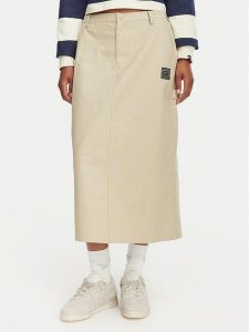 Reebok Spódnica midi Stefania RK25700CCW Beżowy Regular Fit. Brązowe spódnice Reebok, m, bez wzorów, z bawełny, midi. Za 299,99 zł.