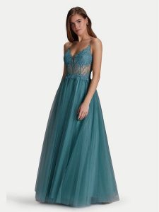 Hey Kyla Sukienka wieczorowa 5AI059HK Turkusowy Regular Fit. Niebieskie sukienki Hey Kyla, bez wzorów, z syntetyku, wizytowe, bez kołnierzyka, bez ramiączek. Za 559,99 zł.