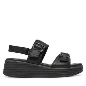 Sandały Lasocki. Czarne sandały Lasocki, bez wzorów, bez obcasa, na koturnie, bez zapięcia. Za 169,99 zł.