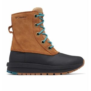 Buty Zimowe Damskie Columbia Moritza Shield Omni-Heat. Brązowe buty trekkingowe Columbia, bez zapięcia. Za 549,00 zł.