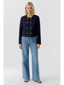 Oui Kurtka w kolorze granatowym rozmiar: 42. Niebieskie swetry oversize Oui, bez wzorów, bez ramiączek. Za 179,95 zł.