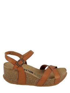 BAYTON Skórzane sandały "Venus" w kolorze brązowym na koturnie rozmiar: 40. Brązowe sandały Bayton, bez wzorów, z otwartym noskiem, bez obcasa, na koturnie, bez zapięcia. Za 203,45 zł.