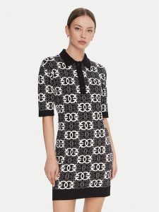 PINKO Sukienka Nothing 106039 A2YD Czarny Regular Fit. Czarne sukienki Pinko, s, bez wzorów, z dzianiny, bez kołnierzyka, bez ramiączek. Za 669,99 zł.