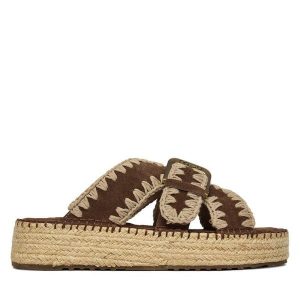 Espadryle Mou. Brązowe espadryle Mou, bez wzorów, bez obcasa. Za 899,99 zł.