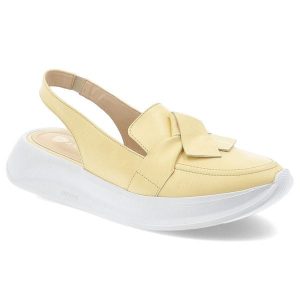 Sandały damskie Armodo, z pełnym przodem na platformie wsuwane wygodne, żółte, 1368-2712. Żółte sandały Armodo, bez wzorów, bez obcasa, na platformie, bez zapięcia. Za 269,00 zł.