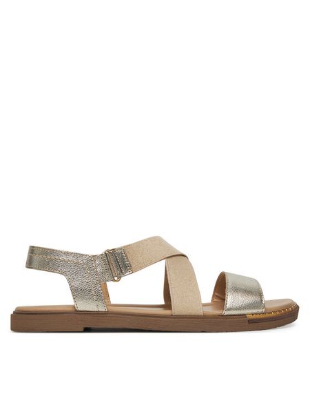 Lasocki Sandały WI23-LALITA-11 Złoty. Żółte sandały Lasocki, bez wzorów, ze skóry, bez obcasa, na płaskiej podeszwie, bez zapięcia. Za 169,99 zł.