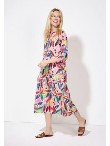 More & More Sukienka w kolorze różowym ze wzorem rozmiar: 44. Różowe sukienki More & More, bez wzorów, z bawełny, bez kołnierzyka, bez ramiączek, maxi. Za 229,46 zł.