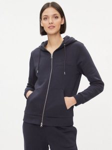 Gant Bluza Reg Tonal Shield Zip Hoodie 4200671 Granatowy Regular Fit. Niebieskie bluzy GANT, s, bez wzorów, z bawełny, bez kaptura. Za 339,99 zł.