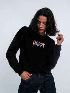 WOOOP Bluza w kolorze czarnym rozmiar: M. Czarne bluzy Wooop, m, bez wzorów, bez kaptura. Za 144,95 zł.