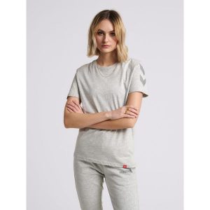 Koszulka Hummel hmlLEGACY chevron. Białe bluzki Hummel, s, bez wzorów, sportowe, bez kołnierzyka, bez ramiączek. Za 74,30 zł.