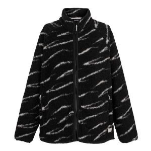 Bluza Polarowa Damska Abstrakcja Borg Pełen Suwak Frankie. Białe bluzy Regatta, na zimę, w abstrakcyjne wzory, z polaru, bez kaptura. Za 136,99 zł.