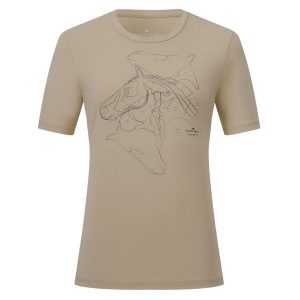 Damska koszulka do jazdy konnej Euro-Star Amelie. Brązowe bluzki EURO-STAR, bez wzorów, retro, bez kołnierzyka, bez ramiączek. Za 221,50 zł.