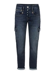 Herrlicher Dżinsy - Slim fit - w kolorze granatowym rozmiar: W28. Niebieskie jeansy Herrlicher, bez wzorów, z podwyższonym stanem. Za 122,96 zł.