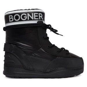 Śniegowce Bogner. Czarne buty zimowe Bogner, bez obcasa, bez zapięcia. Za 989,99 zł.