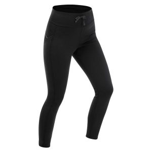 Legginsy turystyczne damskie Quechua NH100. Czarne legginsy QUECHUA, bez wzorów, z elastanu, z podwyższonym stanem. Za 99,99 zł.