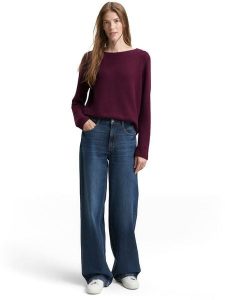 Tom Tailor Bluza w kolorze bordowym rozmiar: L. Czerwone bluzy Tom Tailor, l, bez wzorów, bez kaptura. Za 94,38 zł.