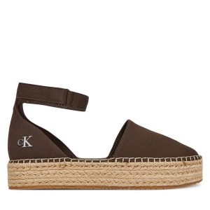 Espadryle Calvin Klein Jeans. Brązowe espadryle Calvin Klein Jeans, bez wzorów, z jeansu, bez obcasa. Za 209,99 zł.
