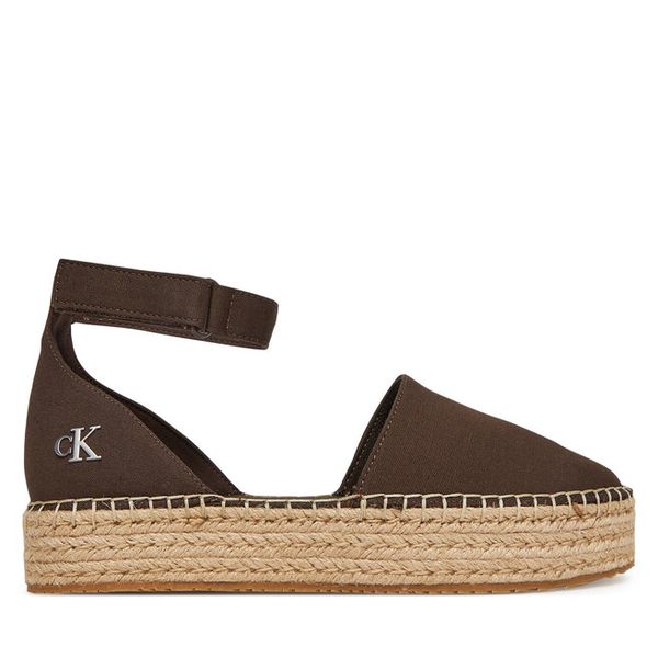 Espadryle Calvin Klein Jeans. Brązowe espadryle Calvin Klein Jeans, bez wzorów, z jeansu, bez obcasa. Za 209,99 zł.