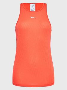 Reebok Top Perforated HH7385 Pomarańczowy Regular Fit. Brązowe topy Reebok, s, bez wzorów, z syntetyku, bez kołnierzyka, bez ramiączek. Za 79,99 zł.