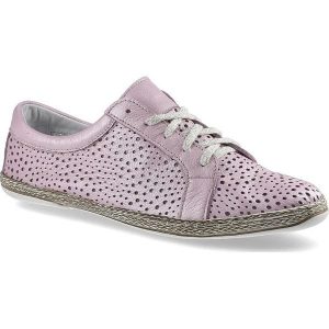 Różowe Espadryle Lemar Damskie Stylowe Obuwie. Czerwone espadryle Lemar, w ażurowe wzory, ze skóry, bez obcasa. Za 179,00 zł.