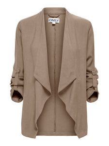 ONLY Marynarka Lalia 15367395 Brązowy jasny Regular Fit. Brązowe marynarki i żakiety ONLY, xs, bez wzorów, z wiskozy. Za 199,99 zł.