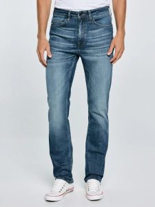 Jeansy męskie dopasowane niebieskie Terry High Waist 329. Niebieskie rurki Big Star, z denimu. Za 349,99 zł.
