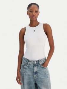 HUGO Body Dasiel 50545196 Biały Slim Fit. Białe body i gorsety Hugo, bez wzorów, z syntetyku. Za 399,99 zł.