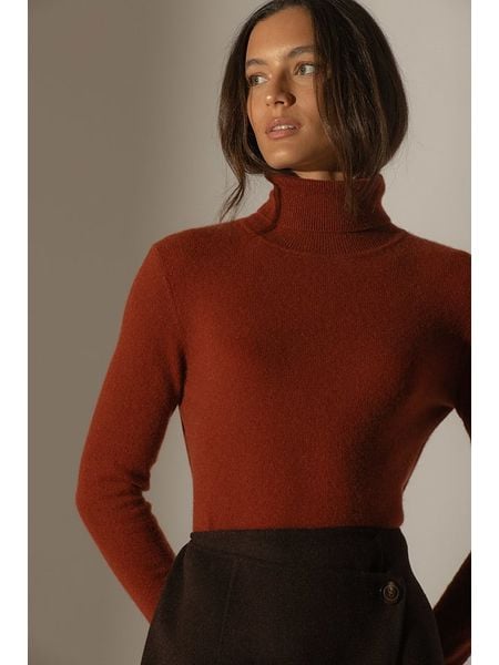 Perfect Cashmere Kaszmirowy golf "Ashley" w kolorze brązowym rozmiar: L. Brązowe golfy Perfect Cashmere, bez wzorów, z kaszmiru. Za 370,71 zł.