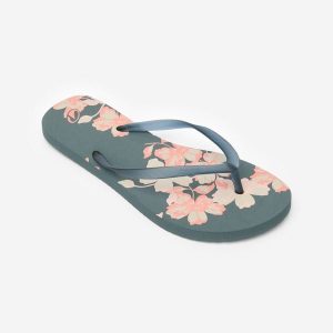 Japonki damskie Decathlon 120 Bouket. Brązowe klapki DECATHLON, bez wzorów, bez obcasa. Za 24,99 zł.