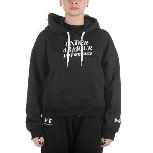 Damska bluza Under Armour Essential Script Hoodie Czarna Czarna. Czarne bluzy Under Armour, bez wzorów, z bawełny, bez kaptura. Za 392,99 zł.