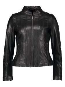 Bugatti Skórzana kurtka w kolorze czarnym rozmiar: 46. Czarne kurtki Bugatti, bez wzorów, ze skóry, bez kaptura. Za 509,89 zł.