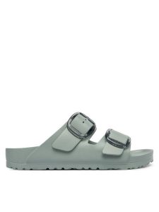 Birkenstock Klapki Arizona Stealth Buckle 1031301 Zielony. Zielone klapki Birkenstock, bez wzorów, z syntetyku, bez obcasa. Za 279,99 zł.