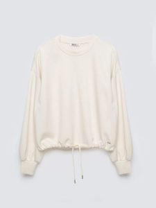 Bluza damska z wiskozy kremowa Lunara 102. Białe bluzy Big Star, l, bez wzorów, z dzianiny, bez kaptura. Za 199,99 zł.