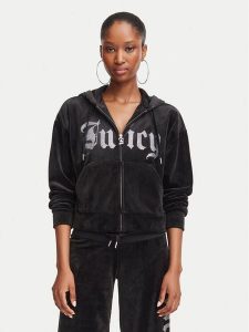 Juicy Couture Bluza Old Gothic JCWAS226333 Czarny Slim Fit. Czarne bluzy Juicy Couture, s, bez wzorów, z syntetyku, bez kaptura. Za 346,99 zł.