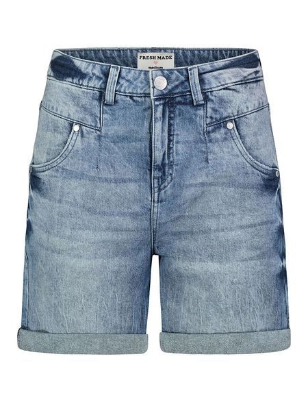 Fresh Made Bermudy dżinsowe w kolorze niebieskim rozmiar: S. Niebieskie szorty Fresh Made, z aplikacjami, ze skóry. Za 95,69 zł.