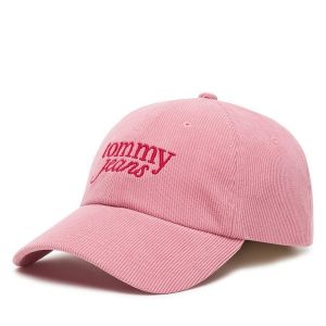 Czapka z daszkiem Tommy Jeans. Czerwone czapki Tommy Jeans, bez wzorów, z jeansu. Za 104,99 zł.