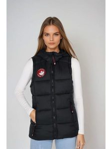 CANADA weather gear Kamizelka pikowana w kolorze czarnym rozmiar: M. Czarne kamizelki CANADA weather gear, m, bez wzorów, bez kołnierzyka, bez ramiączek, bez kaptura. Za 152,99 zł.